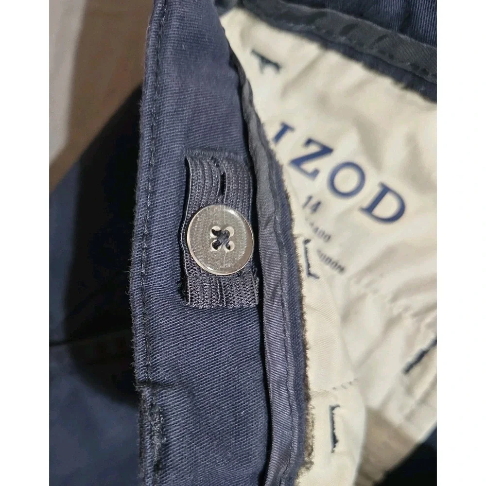 IZOD Boys‎ 14 Slim Flat Front Navy Blue Dress Uniform Pants Straight Leg EUC